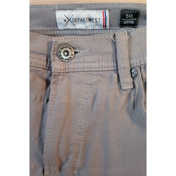 34R The Buckle Departwest Tan Beige Taupe Jeans 5-pocket Seeker Denim Pants - Picture 2 of 5